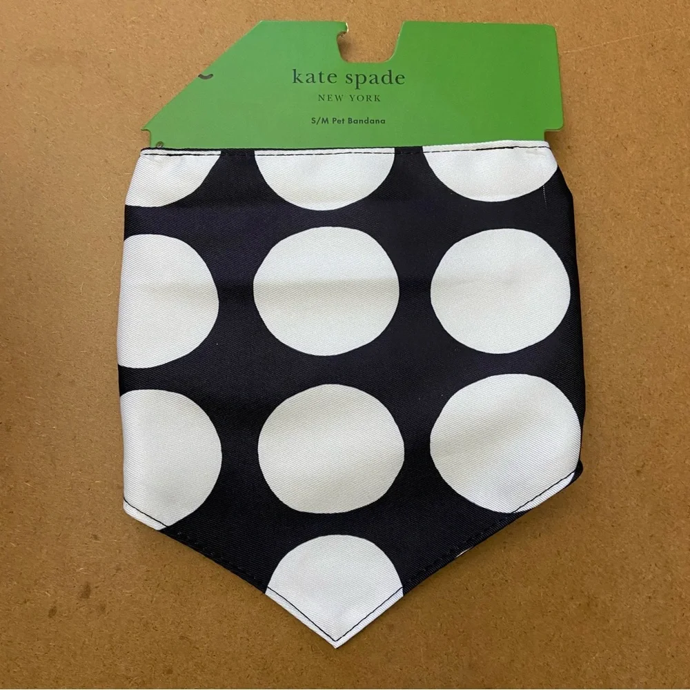 NWT Kate Spade Black and White Pet Bandana S/M